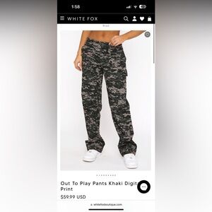 white fox Camouflage Cargo Pants